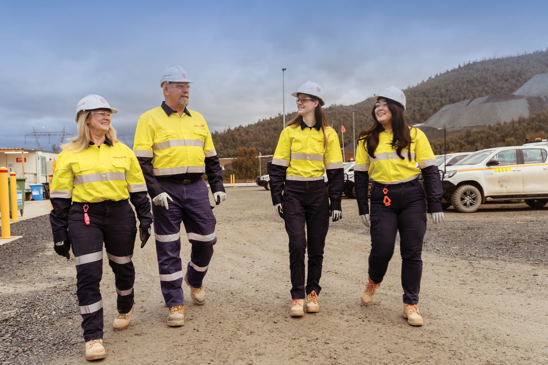 A group of people walking