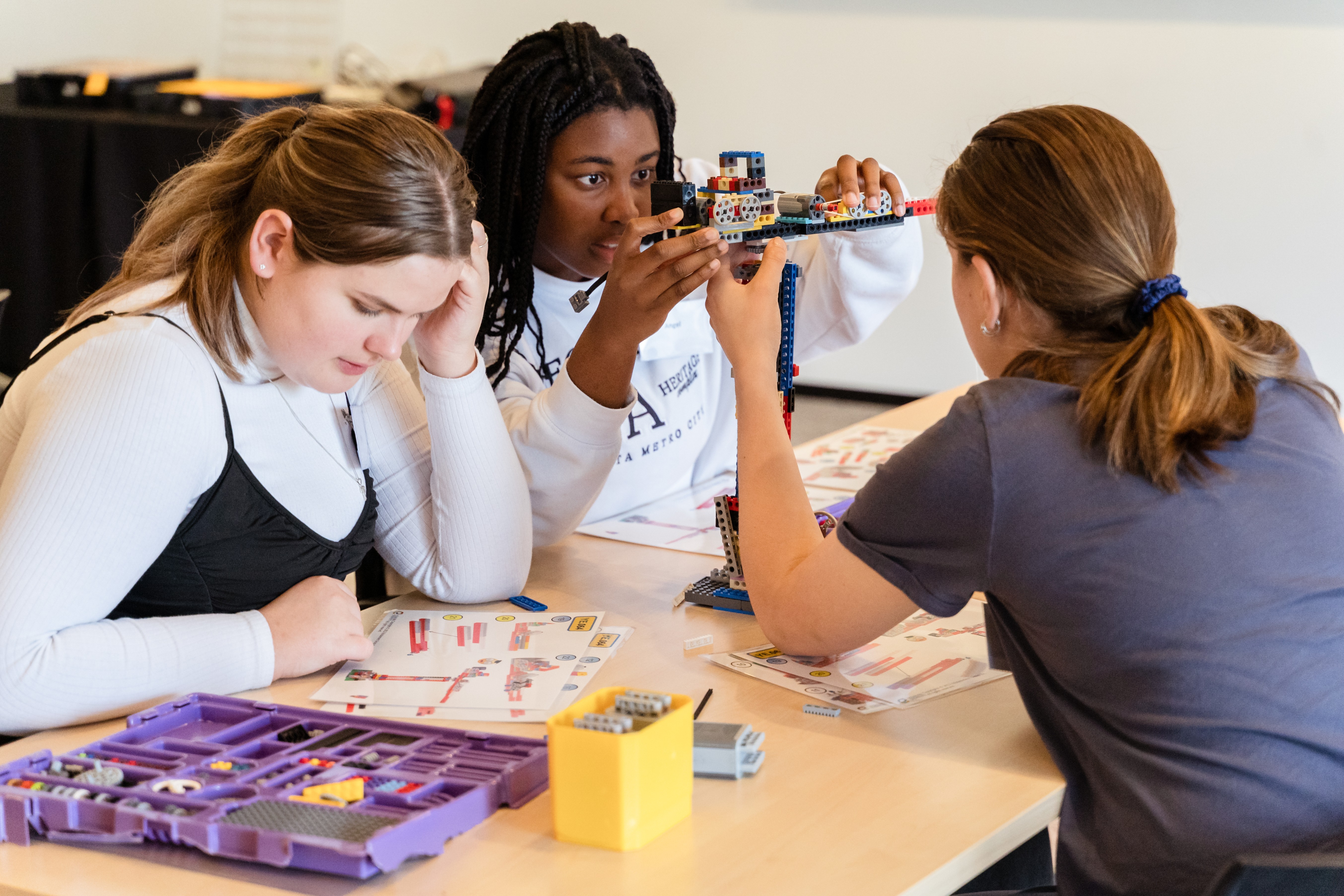 A group of students at a workshop
